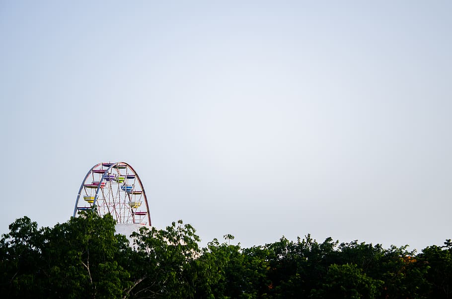 mexico, playa del carmen, rueda, circle, sky, rueda de la fortuna, HD wallpaper