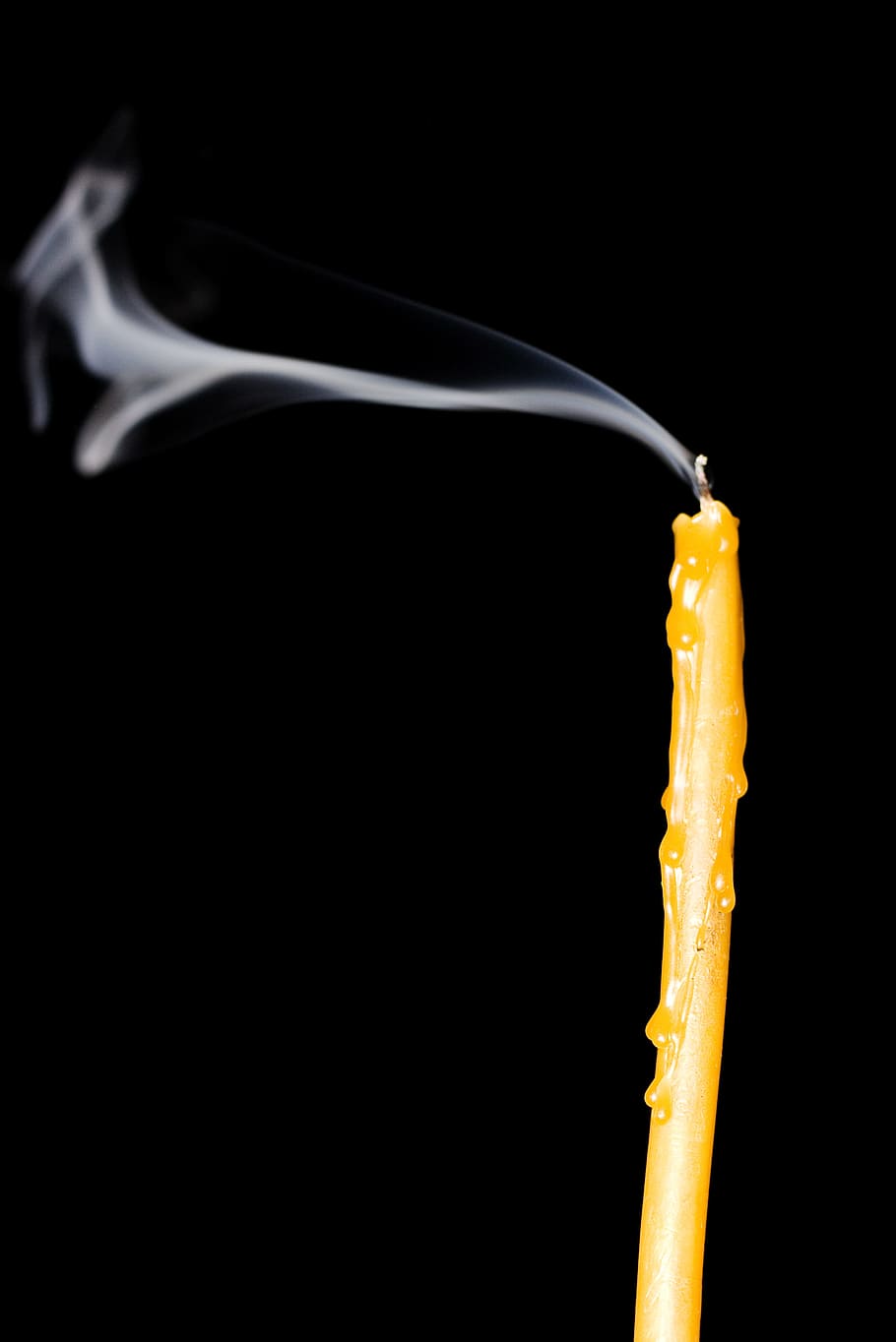 black, background, wax, dark, isolated, candle, smoke, black background HD wallpaper