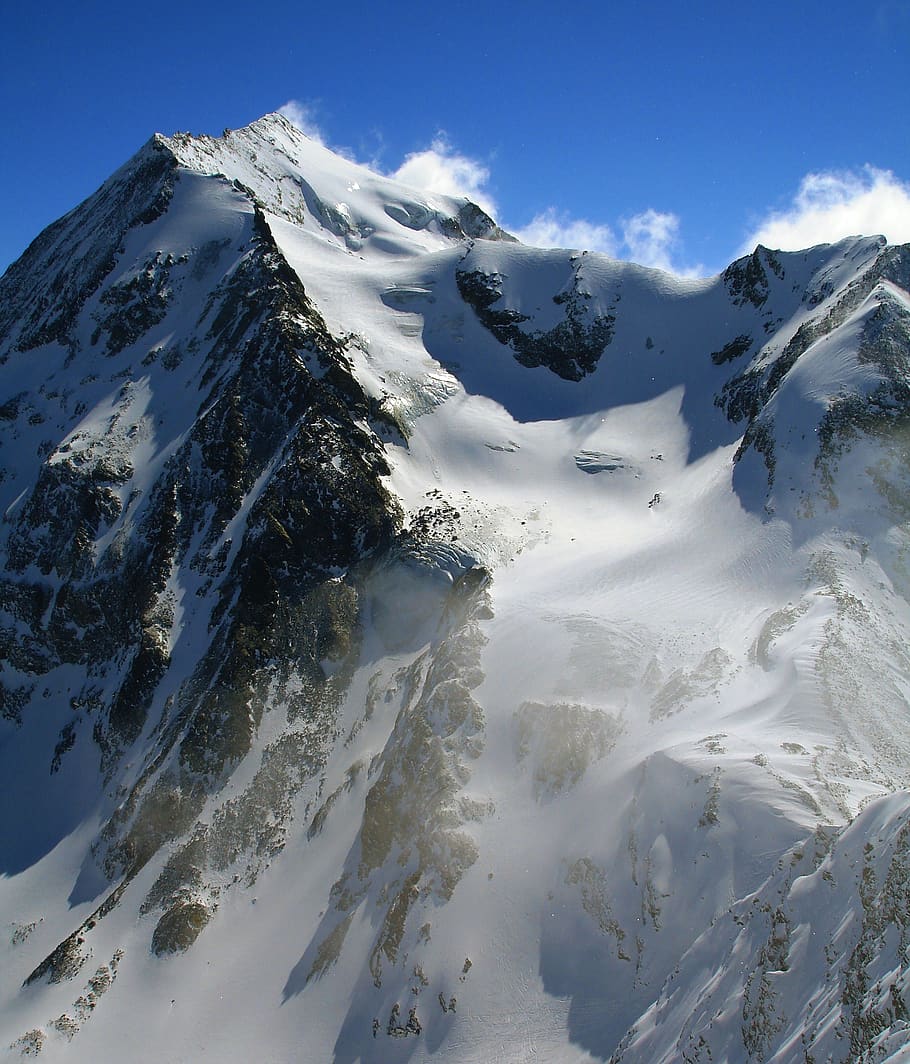 Snowy Mountain, adventure, alpine, altitude, cliffs, climb, clouds HD wallpaper