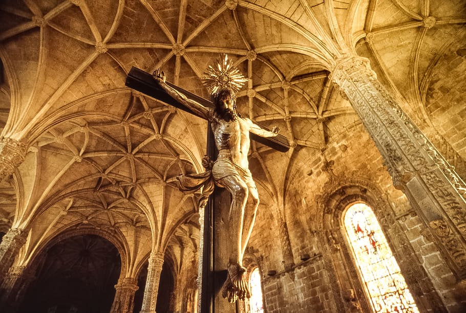 faith, religion, catholic, monastary, crucified, crucifix, halo, HD wallpaper