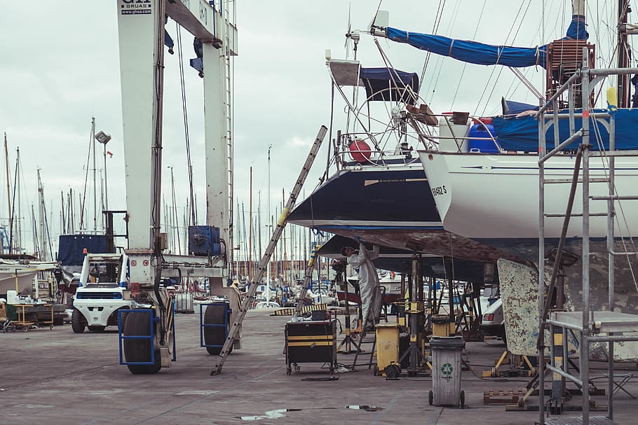 white and black ship deck, mode of transportation, nautical vessel HD wallpaper