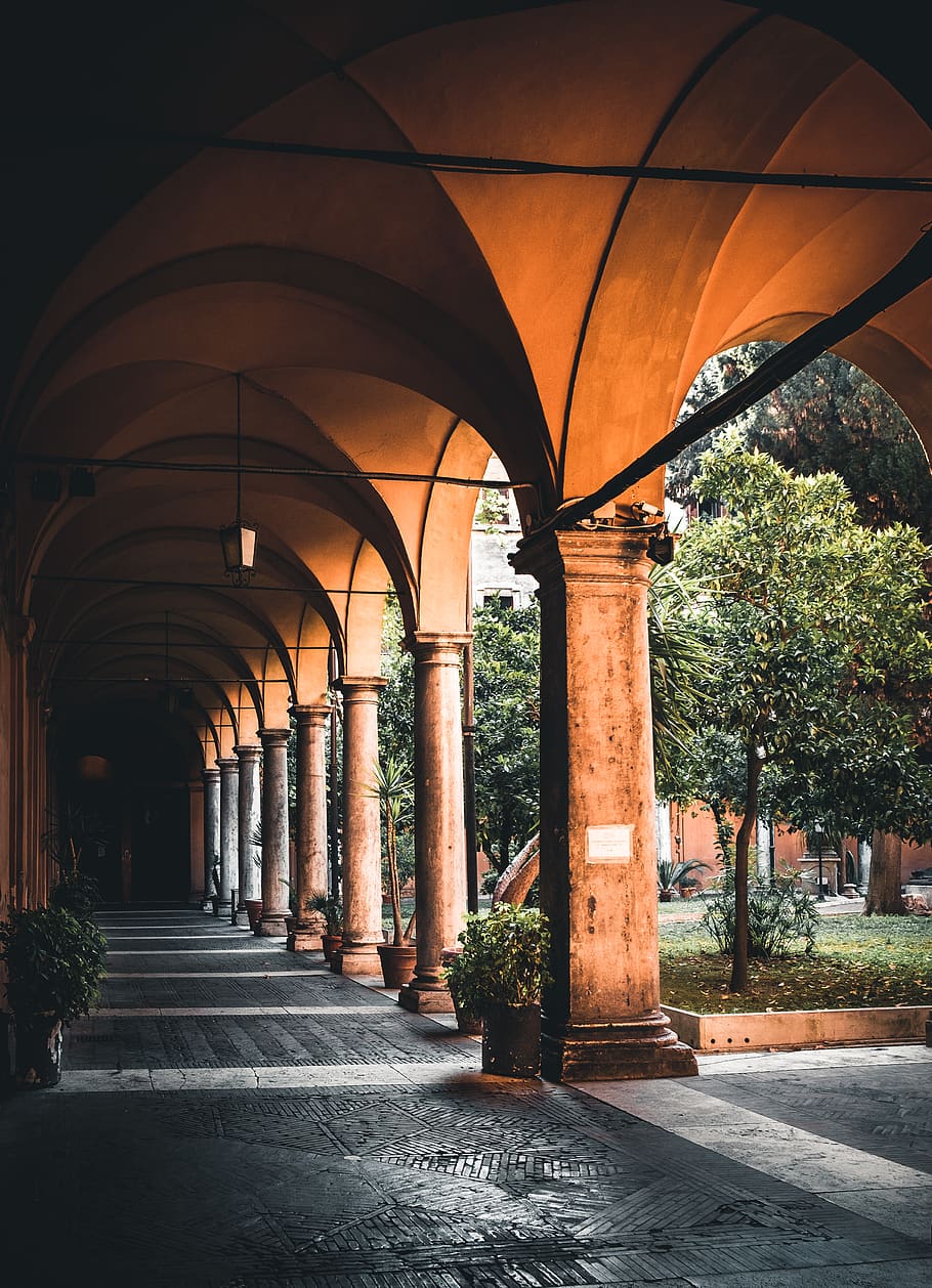 italy, rome, architecture, urban, column, europe, old, ancient building HD wallpaper