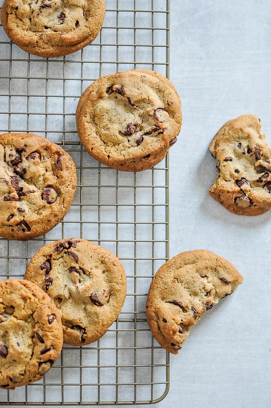 chocolate chip cookies, food and drink, baked, freshness, indoors