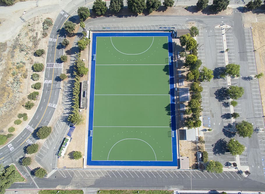 high angle photography of green court, moorpark, moorpark coll, HD wallpaper