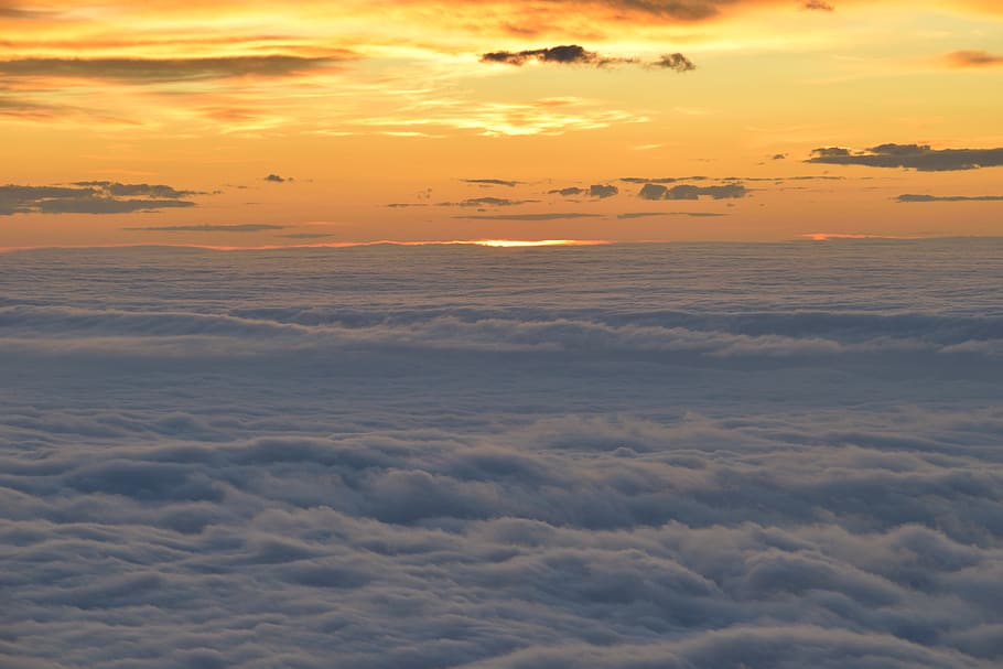 clouds formation during golden hour, nature, outdoors, sky, dusk HD wallpaper