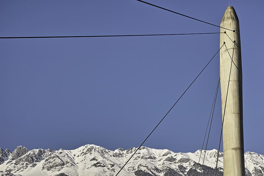 sky, clear sky, cable, winter, cold temperature, nature, snow HD wallpaper