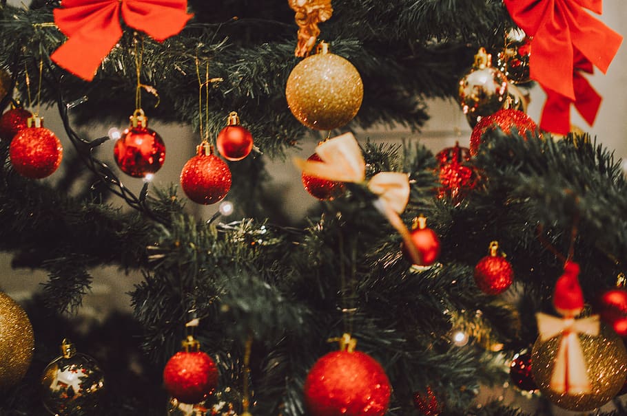 light, glitter, winter, christmas tree, decoration, holiday HD wallpaper