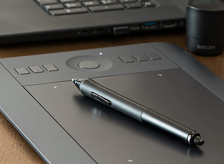 Pen on Gray E-book Reader, close-up, commerce, communication HD wallpaper