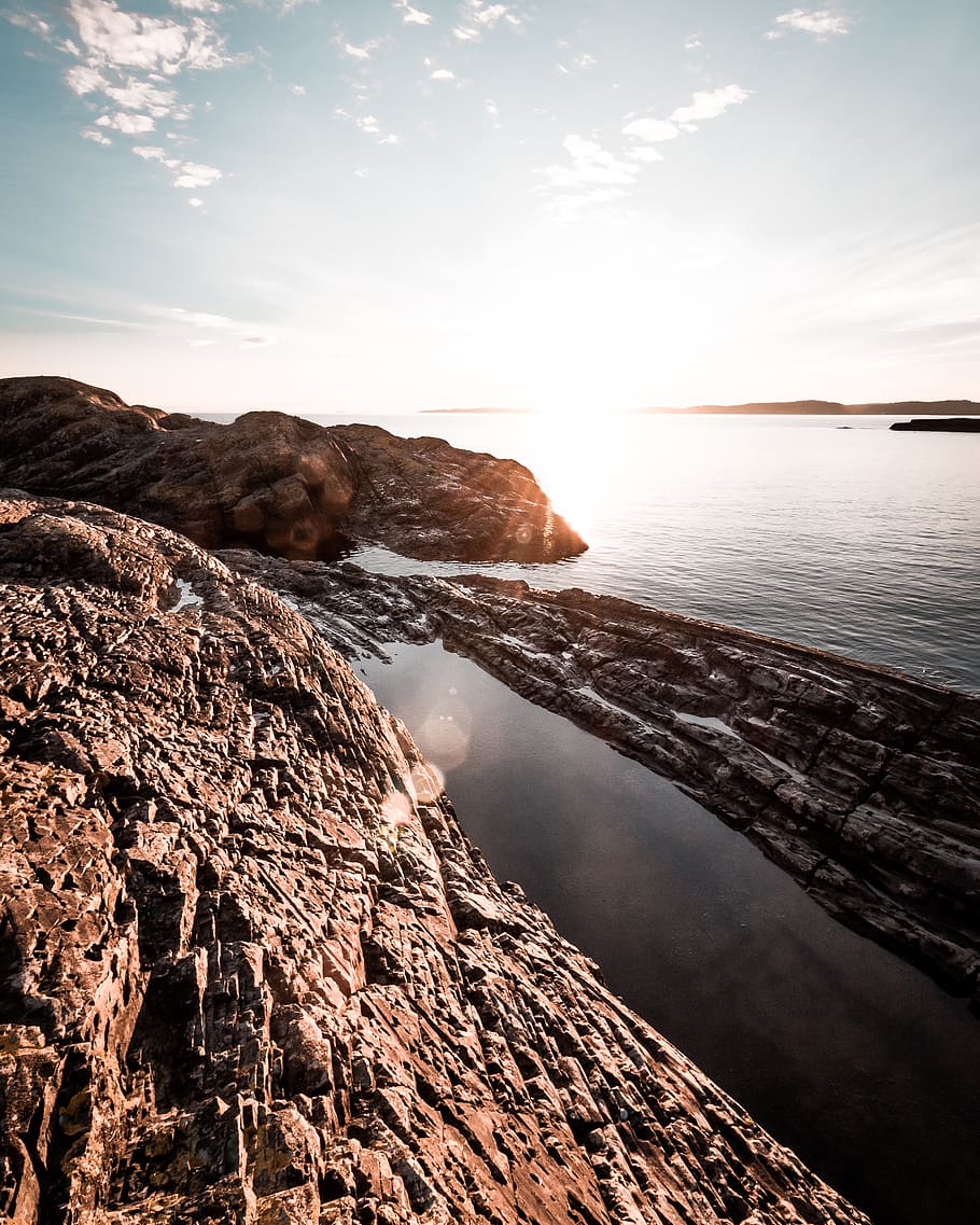 Body of Water, beach, clouds, dawn, evening, horizon, landscape HD wallpaper