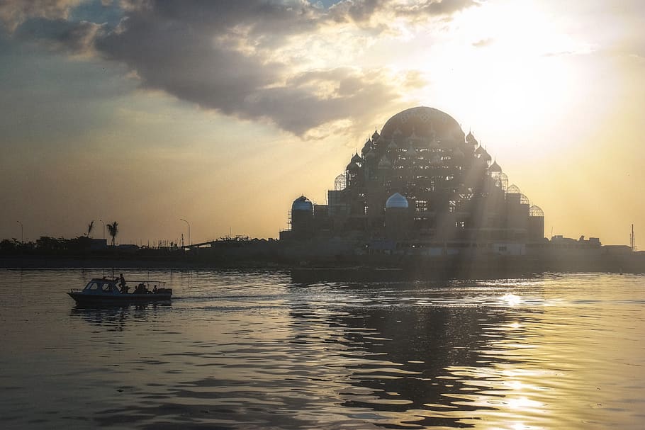 indonesia, losari, water, sky, waterfront, architecture, built structure HD wallpaper