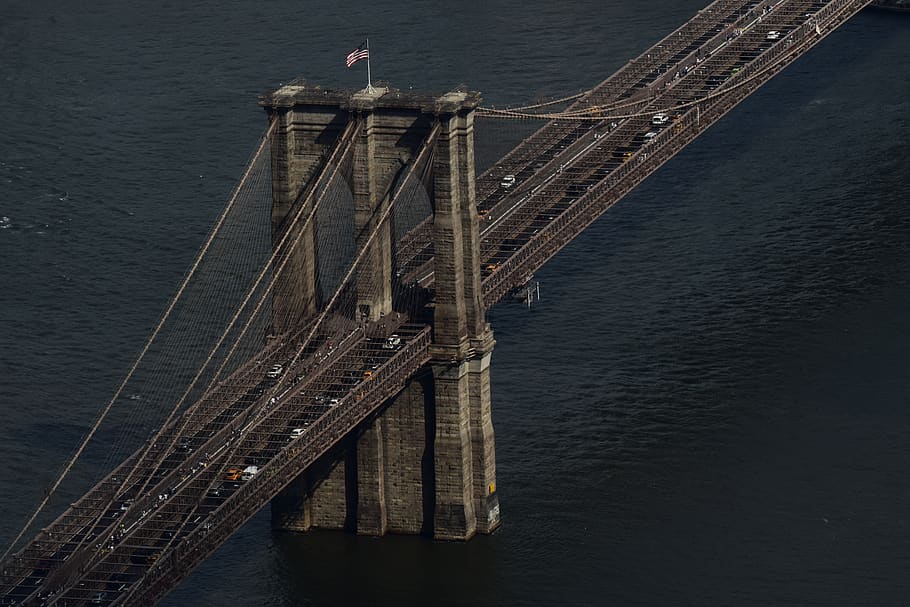 new york, bridge, water, sea, transportation, no people, architecture HD wallpaper