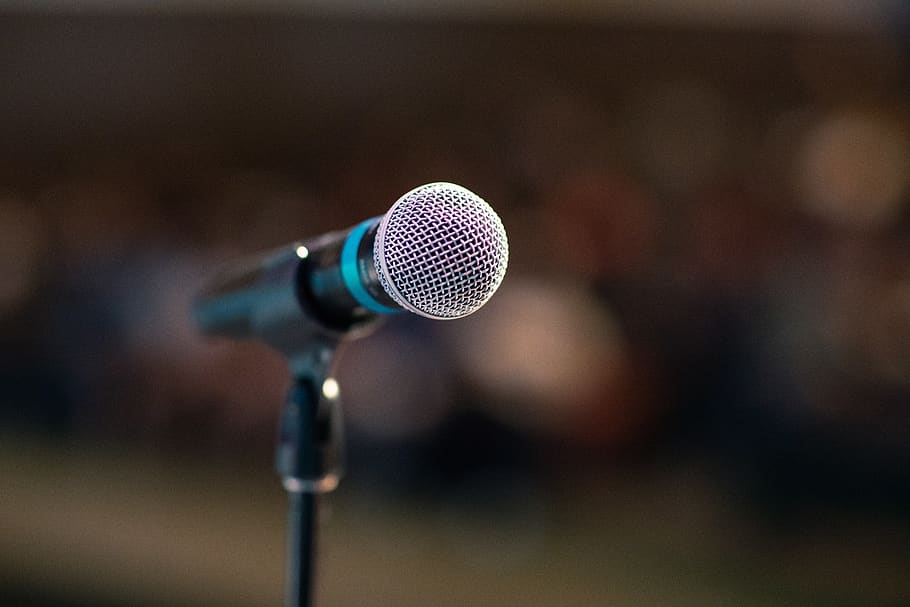 public speaking, mic, microphone, stage, speech, speaker, sing, HD wallpaper