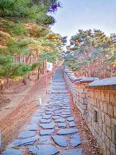 flagstone, path, walkway, korea, outdoors, sidewalk, pavement HD wallpaper