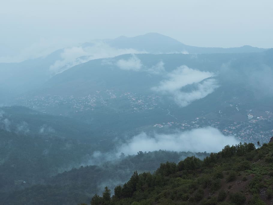 iran, filband, trees, clouds, green, blue, jungle, mountain HD wallpaper