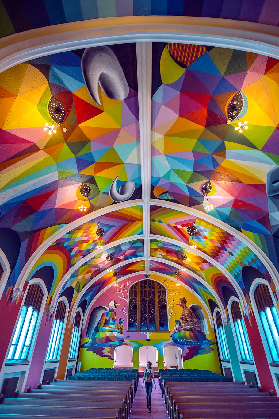 multicolored wall paint art, architecture, multi colored, built structure HD wallpaper
