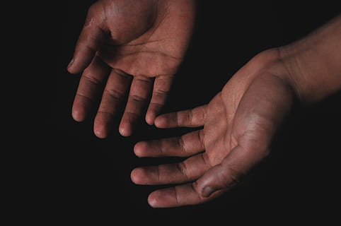 Human Hands, black background, close-up, dark, indoors, palm (hand) HD wallpaper