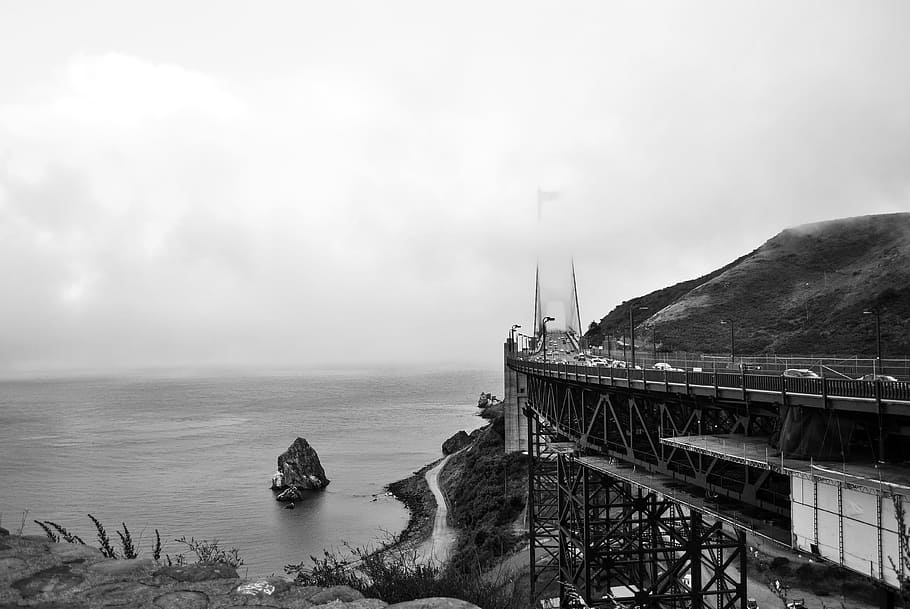 bridge, construction, route, way, path, road, landscape, nature HD wallpaper