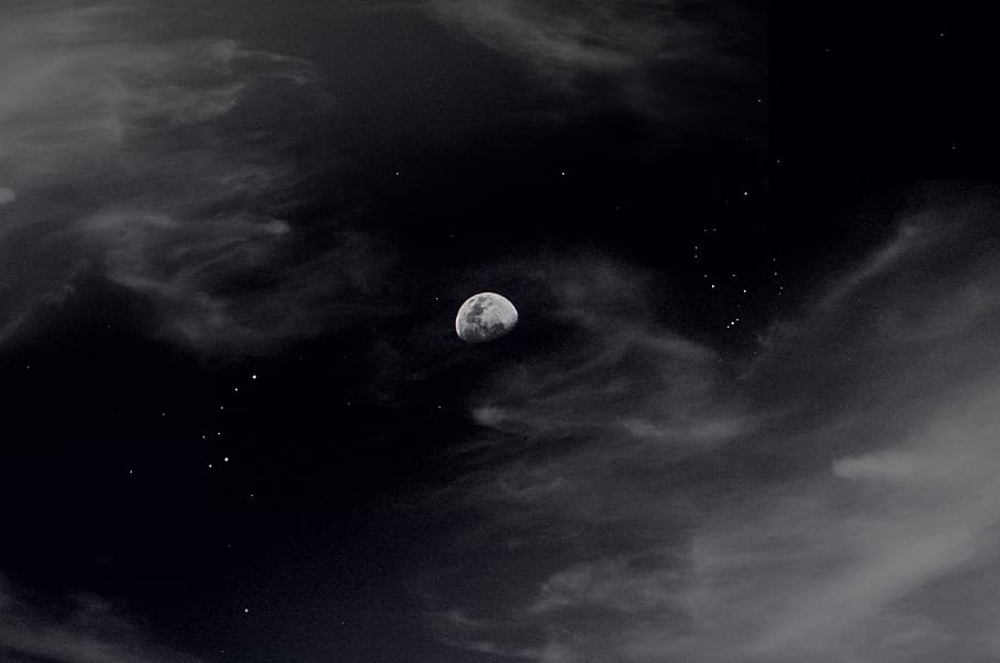 chile, santiago, moon, sky, space, night, cloud - sky, astronomy HD wallpaper