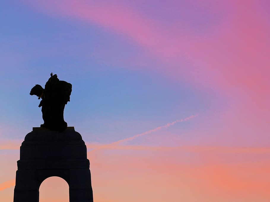 monument, silhouette, human, person, outdoors, nature, statue HD wallpaper
