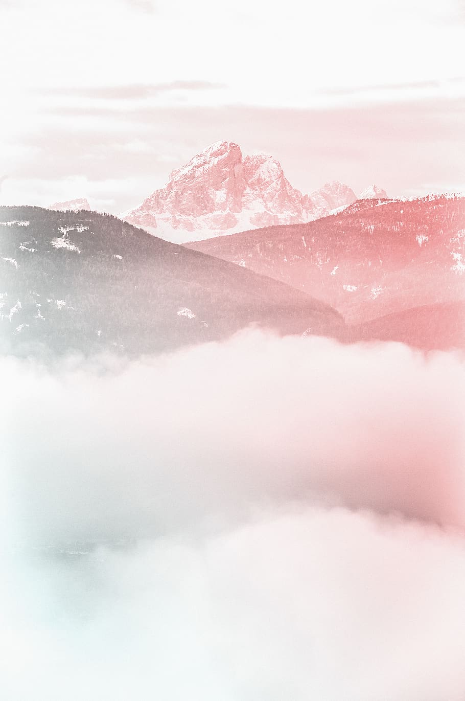 foggy mountain, no people, nature, cloud - sky, day, outdoors HD wallpaper