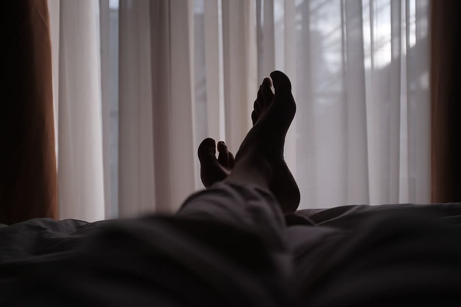 person lying on bed, curtain, kadıköy, turkey, indoors, bedroom HD wallpaper