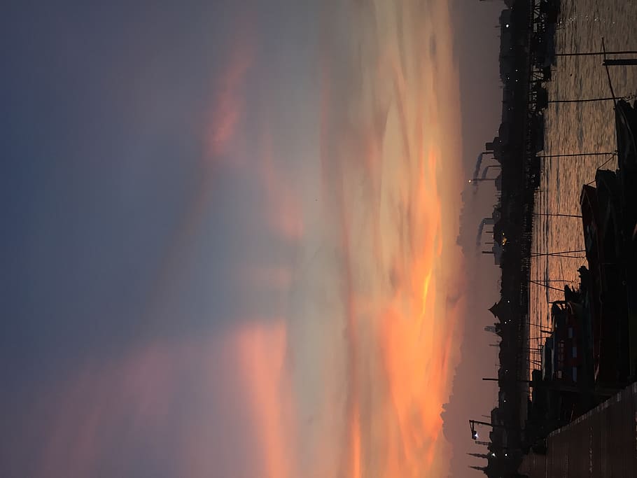 indonesia, gresik regency, water, sunset, nature, building exterior HD wallpaper