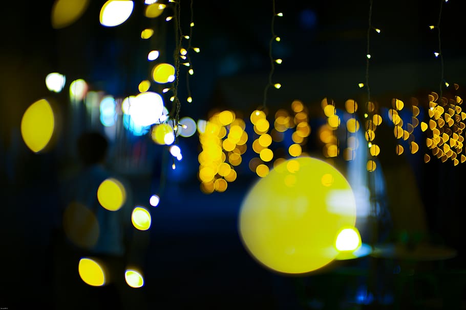 china, guangzhou, light, illuminated, night, defocused, city HD wallpaper