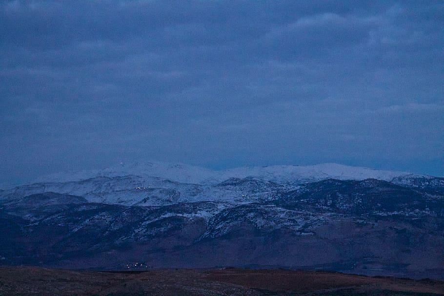 golan heights, mountains, snow, night, beauty in nature, scenics - nature HD wallpaper