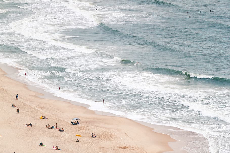 brazil, mole beach, waves, aerial, surf, summer, land, water HD wallpaper