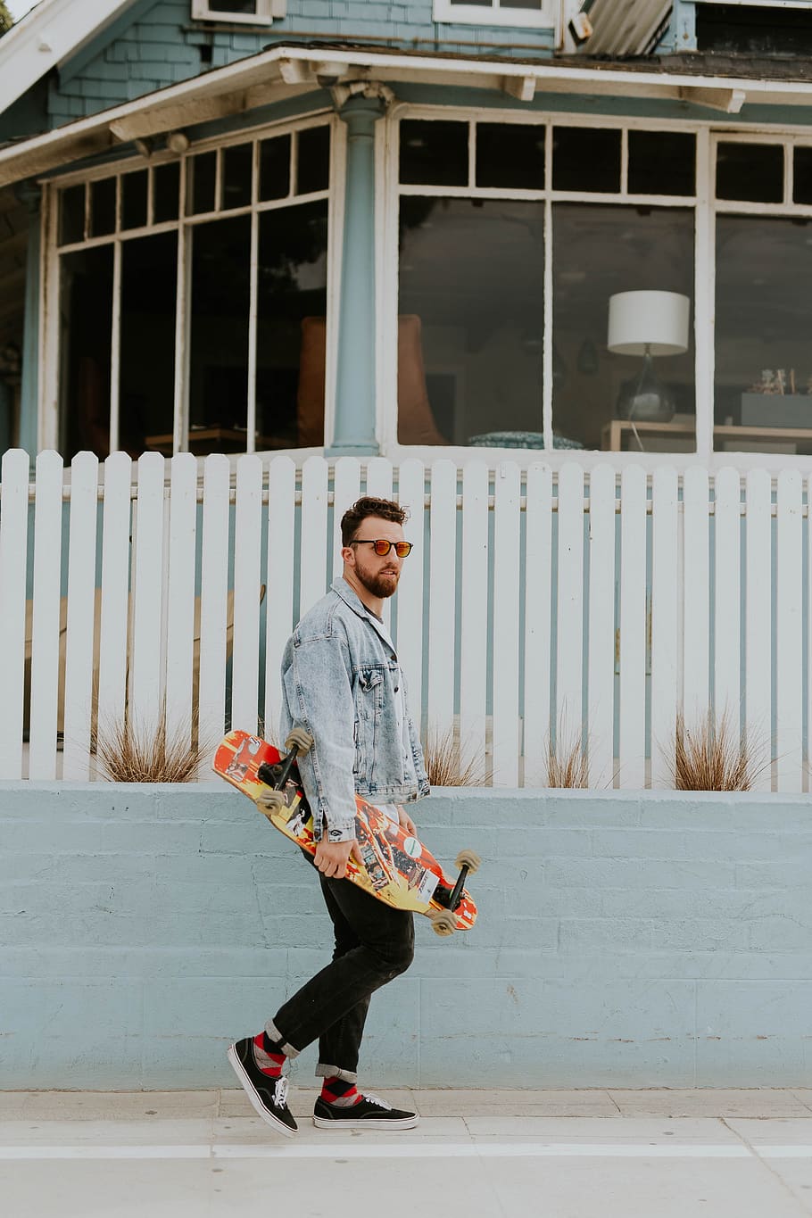 people, man, guy, walking, alone, play, skateboard, sport, wall HD wallpaper