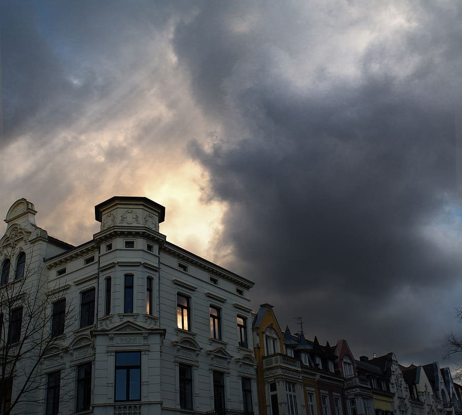storm, clouds, thunderstorm, forward, atmosphere, architecture HD wallpaper