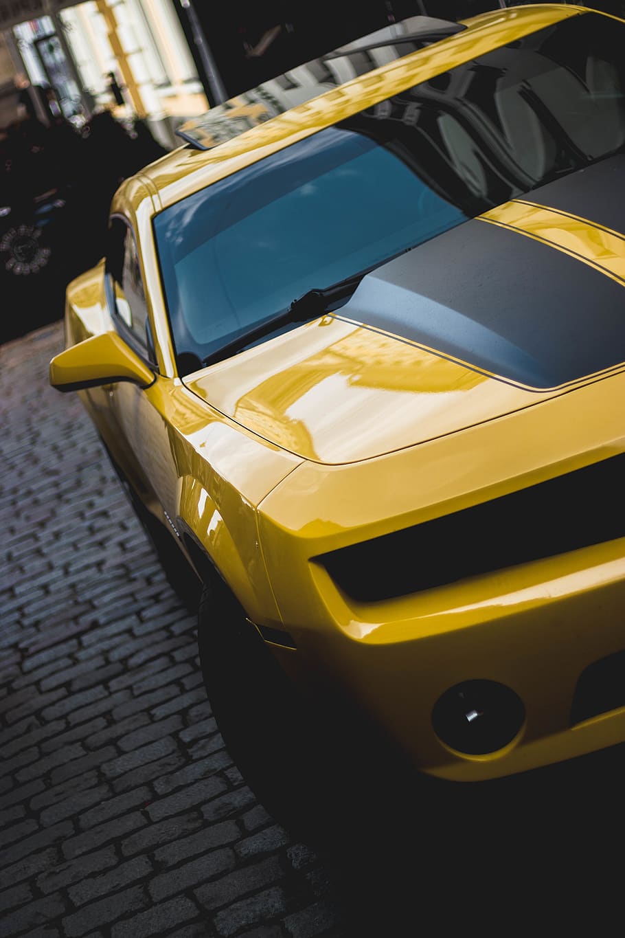 ford, mustang, muscle, car, autosport, yellow, luxury, bumble, HD wallpaper