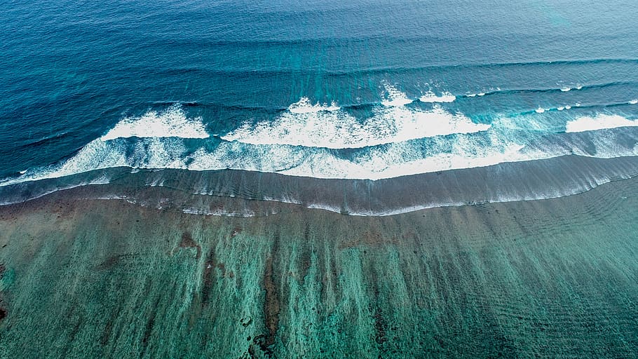 ocean sea waves, beauty in nature, no people, full frame, scenics - nature HD wallpaper