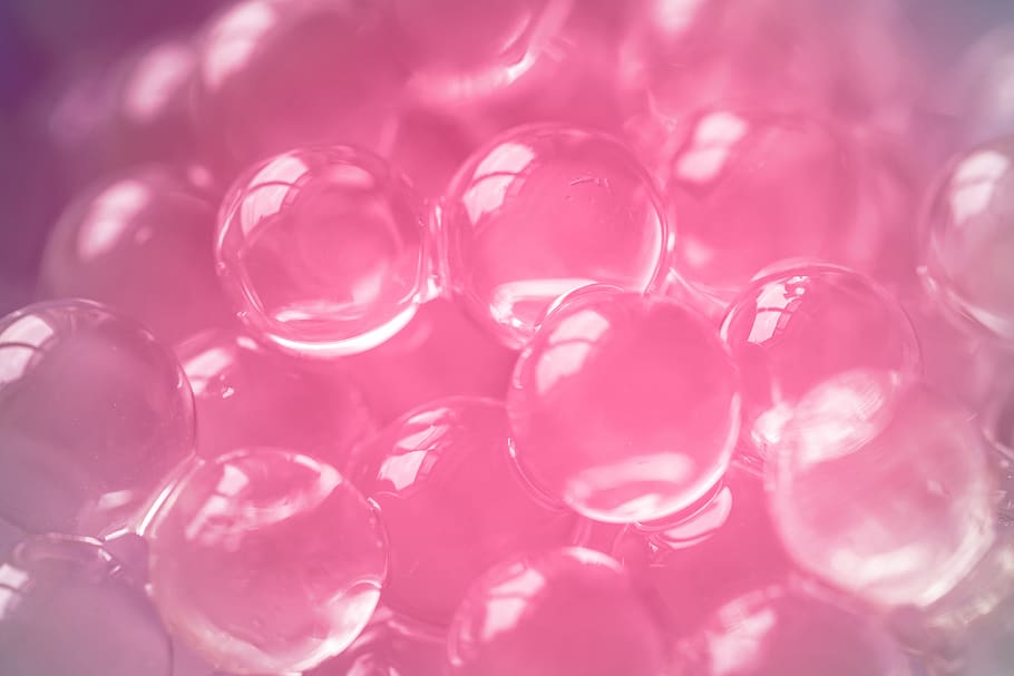 HD wallpaper: Pink Bubbles, bright, candy background, close-up, colors, del...