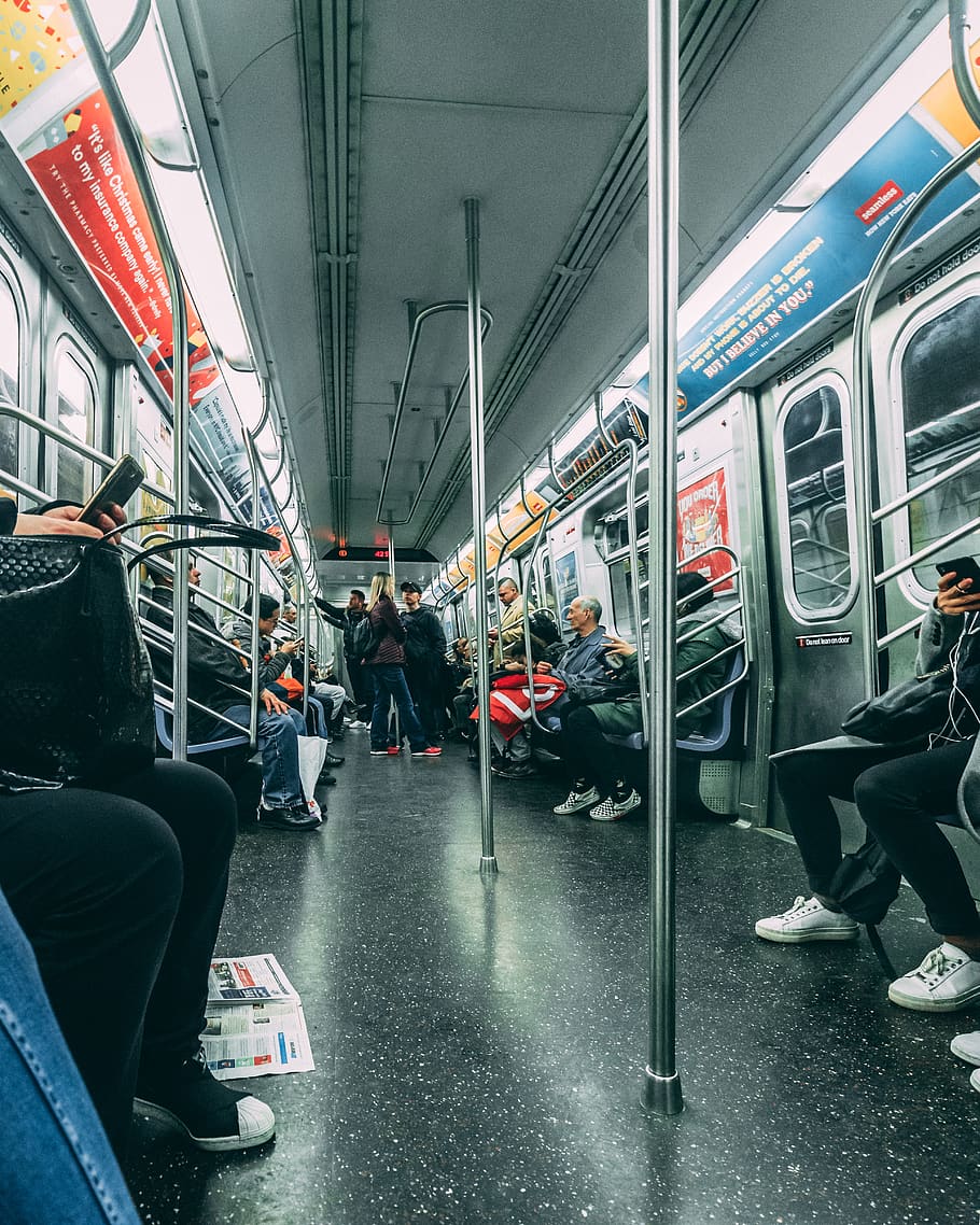 people riding train, mode of transportation, public transportation HD wallpaper