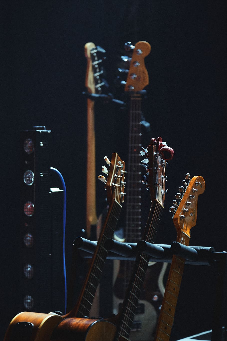 several guitars, musical instrument, string instrument, musical equipment HD wallpaper