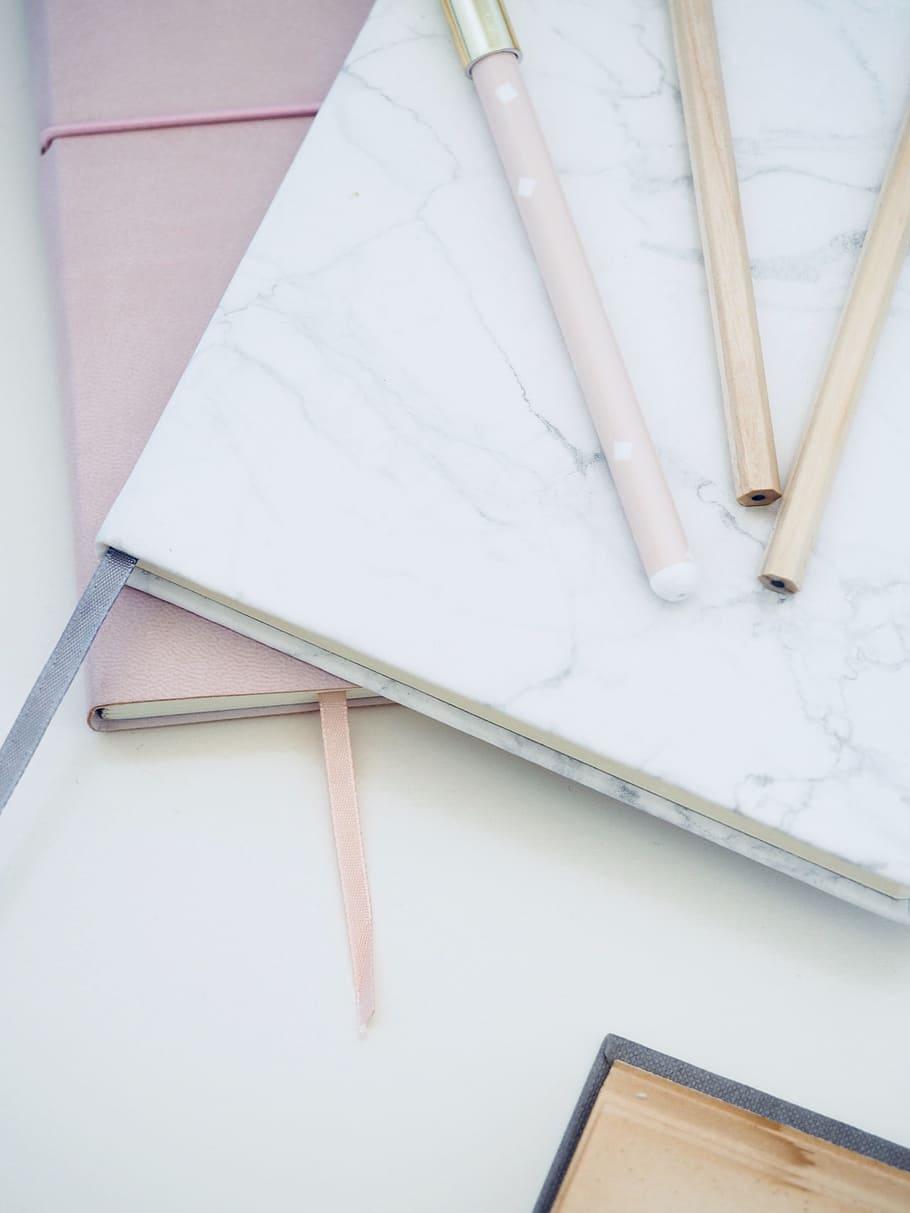 pink, white notepad, pen, wirite, dots, dotted, minimal, background HD wallpaper