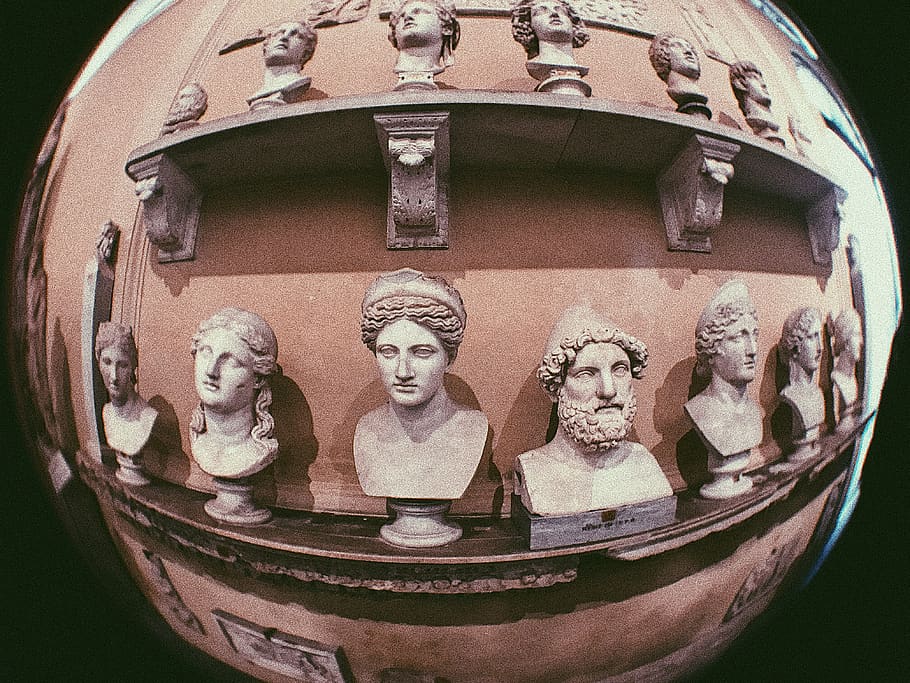 italy, rome, v.le vaticano/musei vaticani, museum, marble statues, HD wallpaper