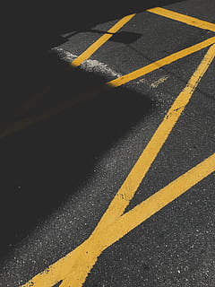 Asphalt Road With Yellow Lane, bitumen, blacktop, empty, guidance HD wallpaper