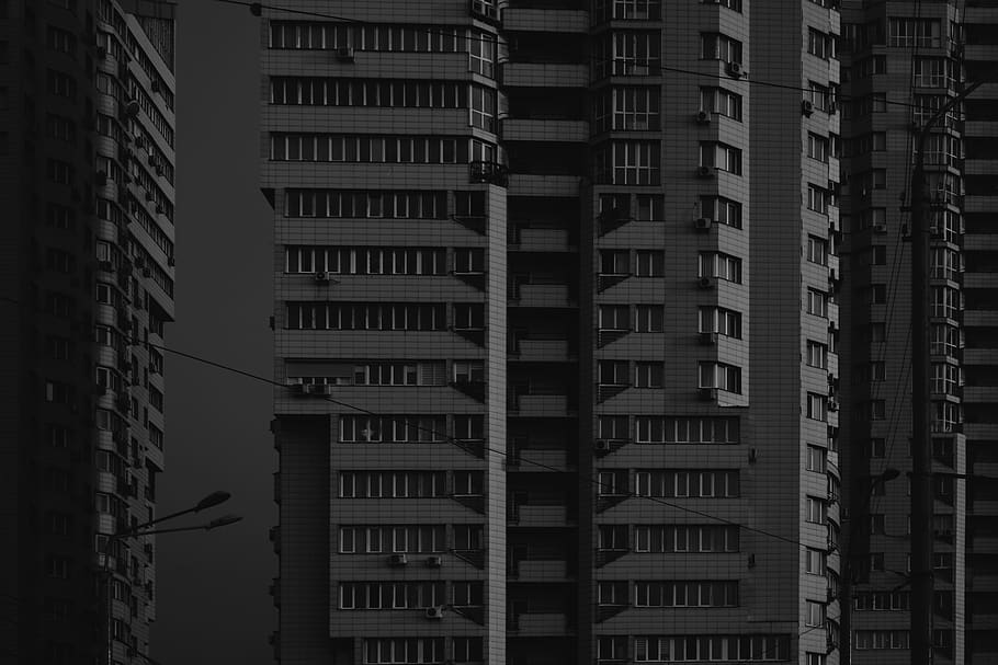 gray concrete buildings, office building, city, urban, architecture HD wallpaper