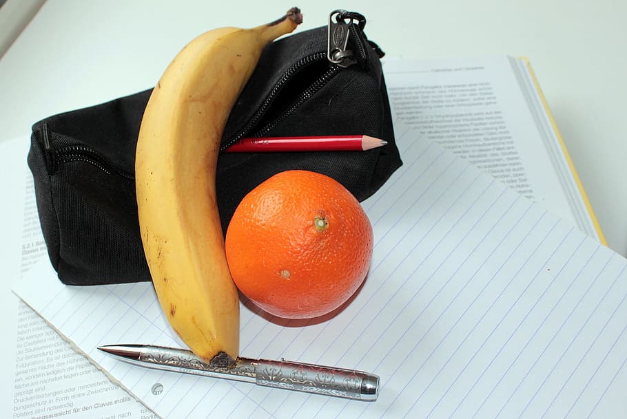 orange, bag, office, fruit, food, nature, ripe, fresh, banana HD wallpaper