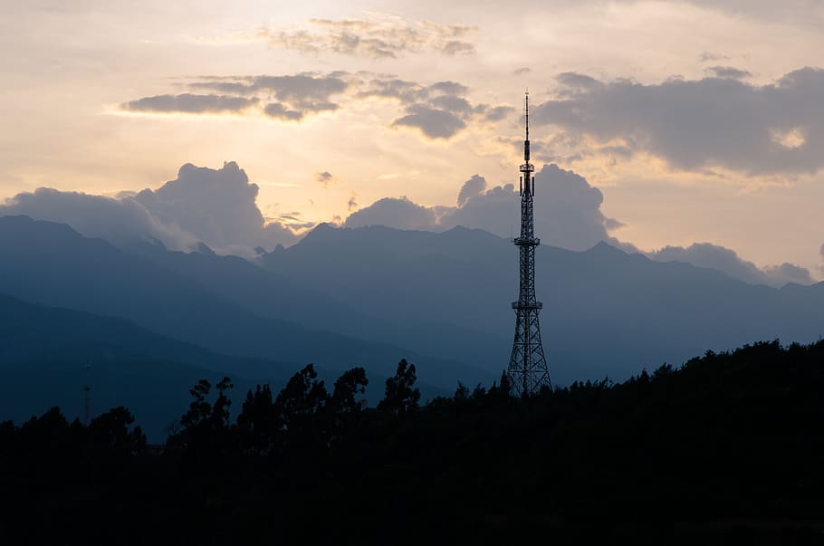 gray tower surrounded by trees, nature, outdoors, mountain, mountain range HD wallpaper