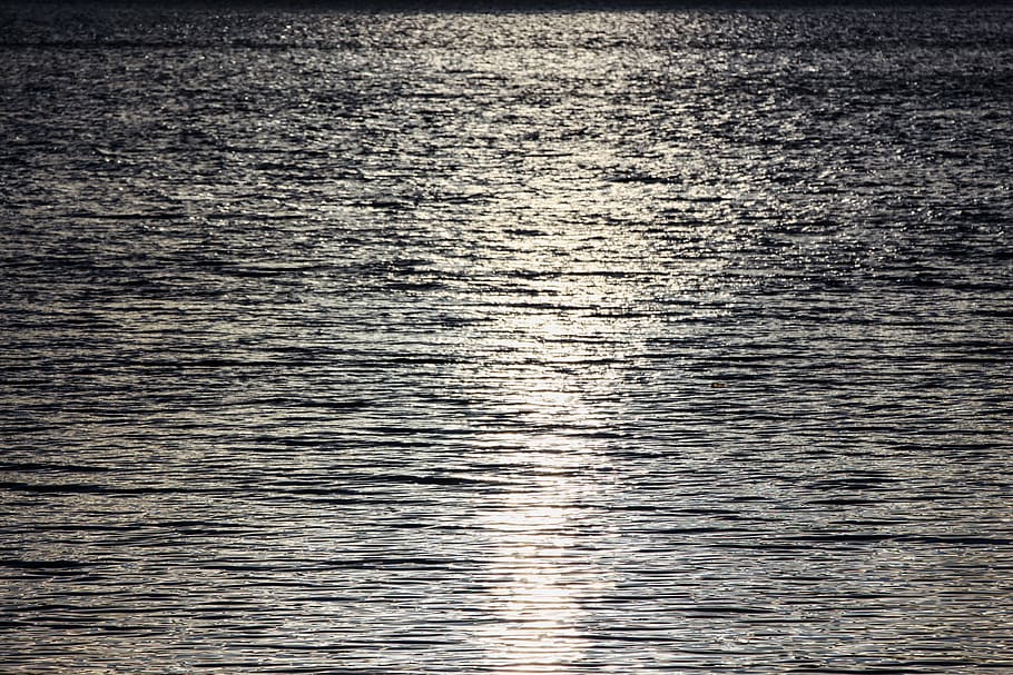 lake, sunset, nature, waterfront, reflection, tranquility, rippled HD wallpaper