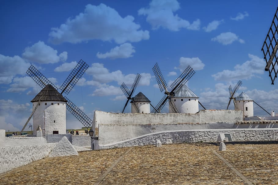 mills, wind, clouds, rural, sky, cloud - sky, fuel and power generation HD wallpaper