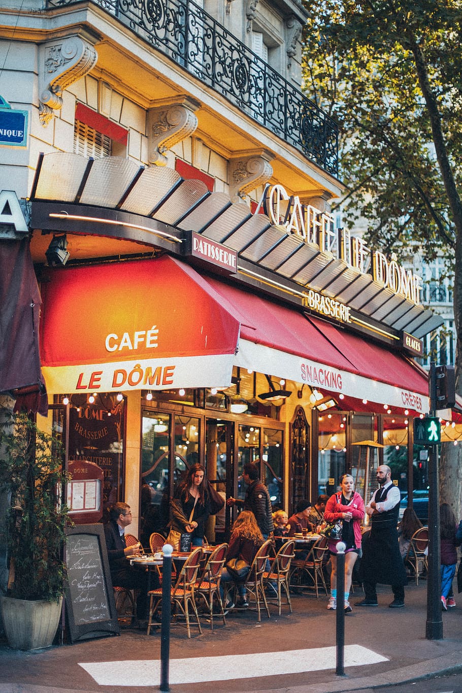Group of Person Sitting Inside Cafe Le Dome, architecture, city HD wallpaper