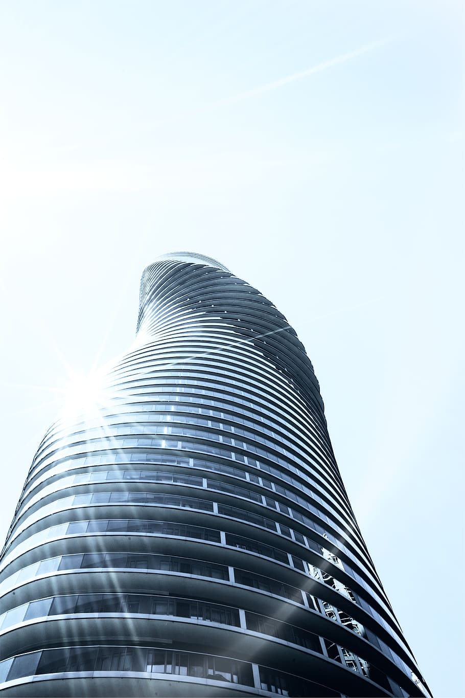 curtain building during daytime, sky, low angle view, building exterior HD wallpaper