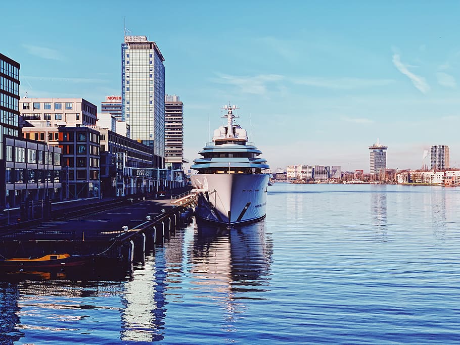 white sailboat on deck, water, vehicle, transportation, waterfront HD wallpaper