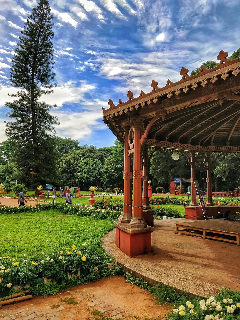 india, bengaluru, lalbagh botanical garden, clouds, gondola, HD wallpaper
