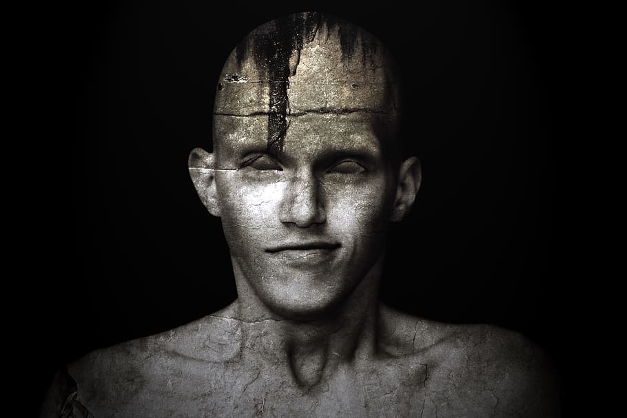 stone, man, head, portrait, texture, exposure, face, male, headshot HD wallpaper