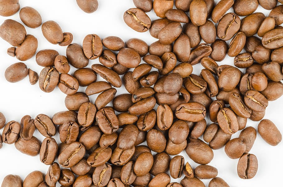 Pile of Coffee Beans, aroma, background, brown, caffeine, close-up HD wallpaper